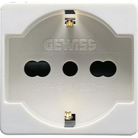 Gewiss presa standart italiano tedesca 250v 2p 16a gw20246