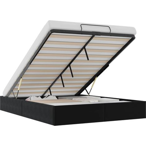 Ottoman Bed Frame Black Queen Size Velvet vidaXL (1/5)
