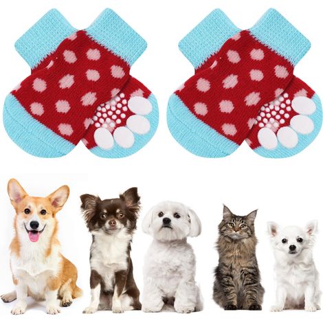 Chaussettes Anti-Dérapantes Chien Chat, avec Patins en Caoutchouc (1/5)