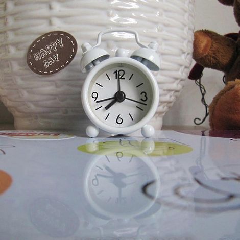 Réveil miniature en métal, créatif et mignon, réveil électronique, blanc (1/2)