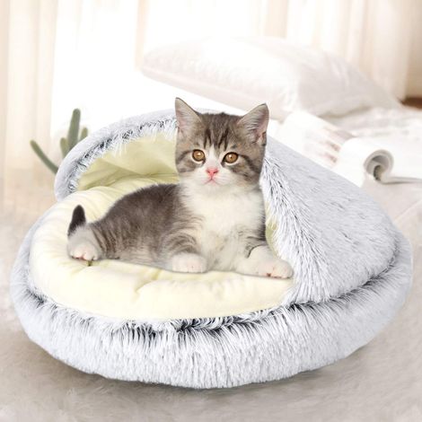 1 Lit Rond Pour Chat Et Chien, Semi-Entouré, En Peluche Douce, Coton PP, Pour Animaux De Moins De 5 Kg (1/5)