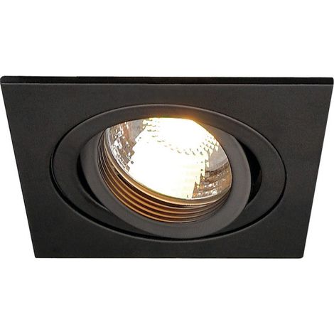 Spot encastré intérieur PIREQ carré noir mat GU10/QPAR51 50W max - SLV - 199990 (1/2)