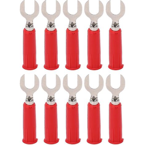 10 Stück J.20019 6 mm U-förmiger Einsatzstecker, hochdruckbeständiger Y-Typ-Bananenstecker für elektronische Anwendungen