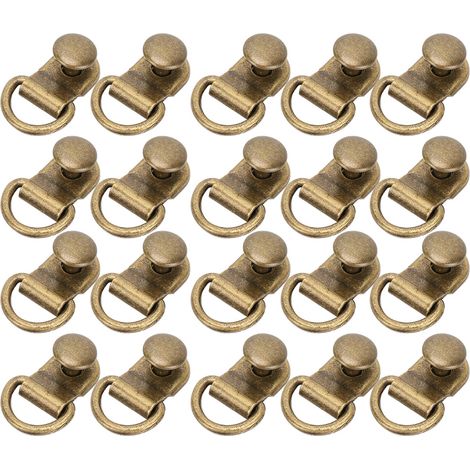 100er-Set Schnürsenkelhaken, D-Ring-Ösenschnallen, Messing, Schuh-, Leder- und Taschennieten, DIY-Werkzeug, Bronze, 9 x 14 mm (1/5)