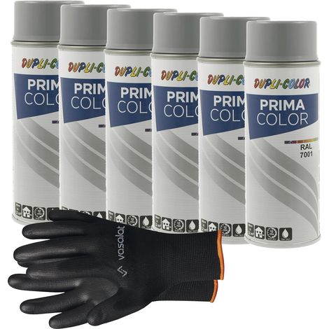 vasalat Dupli-Color Lackspray silbergrau glänzend RAL 7001 - Sprühlack für Metall, Kunststoff und Holz - wetterfeste Sprühfarbe für den Innen- und Außenbereich UV -beständig, 6 Stück