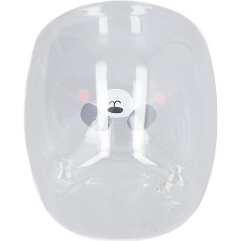 Mug mignon en verre à double paroi de 250 ml, résistant à la chaleur, motif ours souriant, idéal pour la maison, le bureau ou la bibliothèque. Cadeau parfait pour la maison ou le bureau. (1/5)