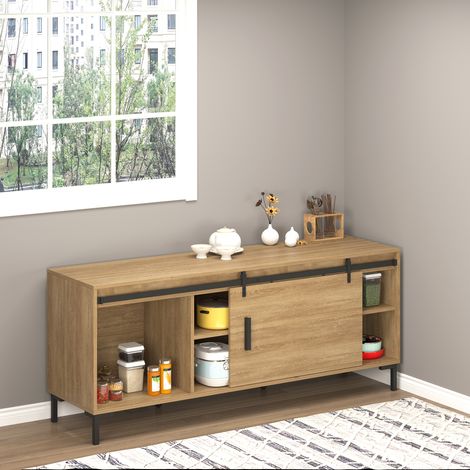 Kit de porte coulissante en bois avec rail de 200 cm et capacité de charge de 20 kg. Noir.
