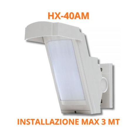 Optex sensore esterno antifurto doppio infrarossi filare 12m 85° H.3 - HX-40AM