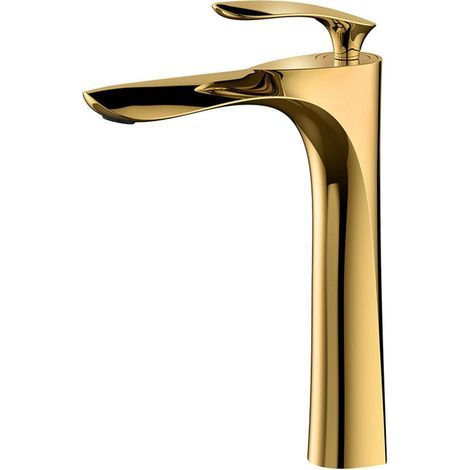 Robinet d'évier entièrement en cuivre, robinet de lavabo surélevé en argent, chaud et froid de haut en bas (1/2)