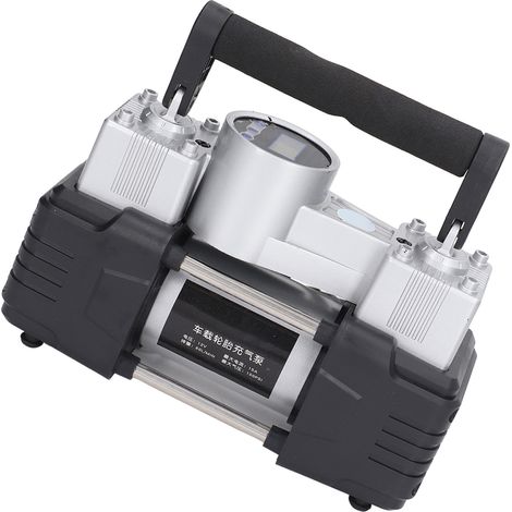 Compresseur d'air portable 12 V avec affichage numérique, double cylindre, pompe robuste, gonfleur de pneus avec lumière LED pour voiture, 100 PSI (1/5)