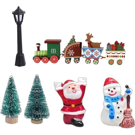 Figurine d'arbre de Noël en bois, petites décorations de Noël, décorations miniatures de vacances, miniatures de Noël, petites figurines de sapin de Noël en bois pour décoration de vacances (1/5)