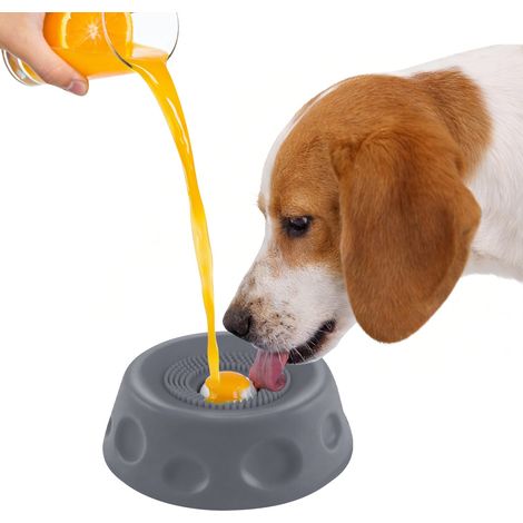 Slow Feeder Dog Bowl for Liquid Treat, Anti-Slip【Entertained Ball-in】 Bone Broth Dog Lick Bowl, Pup Lick Toy for large Medium Small Breeds Dietary Supplement/Post-op Nutrition (1/5)