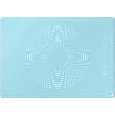 Tapis de pâtisserie en silicone anti-adhésif extra épais avec mesure, tapis de comptoir réutilisable en silicone de qualité alimentaire pour faire des cookies, macarons, pain (60 cm (L) x 40 cm (l) (1/3)