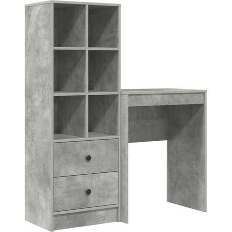 Maison Exclusive - Bureau avec tiroir avec étagère avec stockage 2 pcs Gris béton