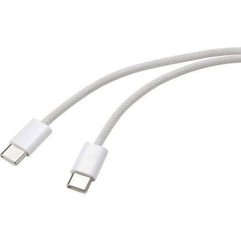 Renkforce Câble USB USB-C® mâle, USB-C® mâle 3.00 m blanc torsadé par paire RF-6056880 V561173 (1/4)