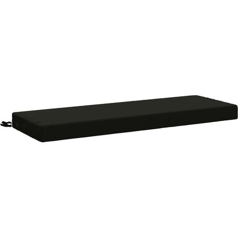Coussin de banc SOEST 100 % polyester Noir 120 x 40 x 8 cm vidaXL
