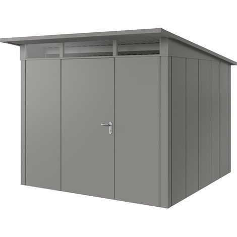 Hörmann Metall-Gerätehaus "Juno" mit Pultdach, JPD10 - Design, 262 x 262 cm (B x T), graualuminium, 1-flüglige Tür, Anschlag links (1/5)
