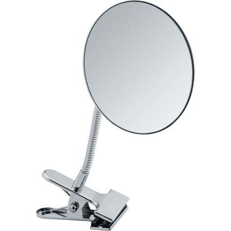 Miroir cosmétique Clip 5x argenté 15cm avec pince flexible miroir grossissant 5x miroir salle de bain miroir maquillage miroir de voyage miroir chromé idéal pour un usage quotidien