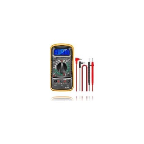 Digital multimeter voltmeter, multimètre numérique, voltmètre avec double fusibles, multimètre portable avec affichage LCD, tension AC/DC, résistance, continuité, fréquence Crezuo (1/4)