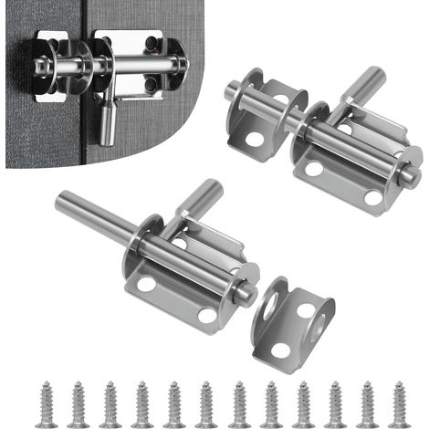 2 Pcs Verrous de Porte Coulissants en Acier Inoxydable loquets,Loquet de Porte,Boulon à Glissière,Verrou de Porte à Boulon Coulissant pour Salle de Bain, Toilettes, Jardin, Abri de Jardin (1/5)