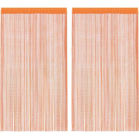 Fadenvorhänge 2 Stk. Orange 140x250 cm vidaXL