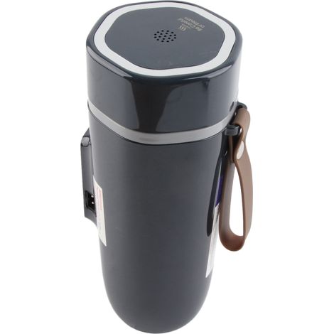 Bouilloire de voyage électrique 350ml avec écran numérique anti-dérapant étanche portable pour extérieur 24V 140W noir et bleu (1/5)