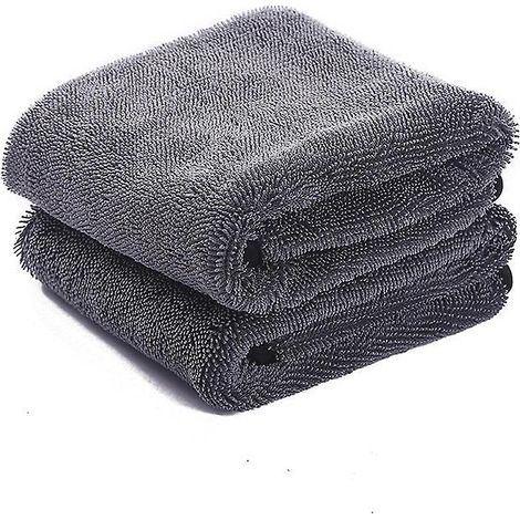 chiffon En Microfibre De Nettoyage De Voiture (gris 50x60cm), Serviette De Schage De Voiture Extra Large Et Paisse, Super Absorbante Pour Les Dtai (1/5)