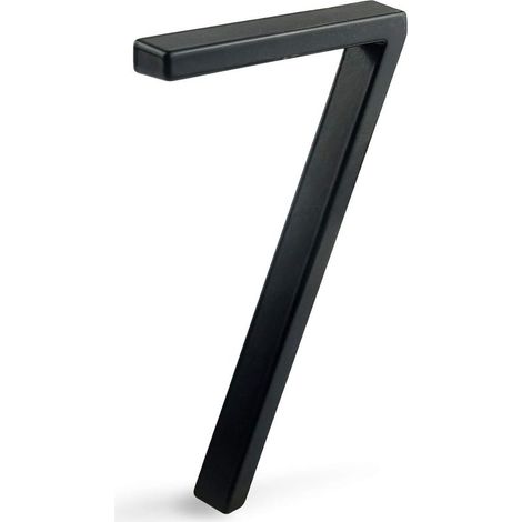 12 cm (5 Zoll) großes, schwebendes Hausnummernschild, moderne Türnummern, Straßenadressenschild, schwarzes Metall (Schwarz, 7) (1/5)