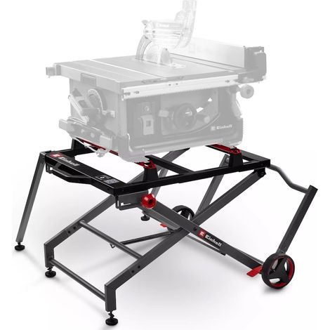 EINHELL Support pour scie circulaire - E-Stand TSS - Acier - Hauteur réglable 57 à 62 cm - Charge max. 200 kg - Repliable - Roulettes intégrées (1/5)