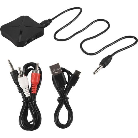 Adaptateur combiné émetteur et récepteur Bluetooth 5.0, prise jack 3,5 mm, permettant de connecter simultanément deux appareils émetteur et récepteur. (1/5)