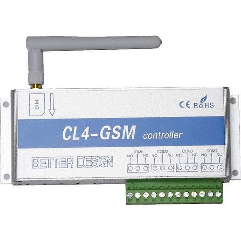 Relais 4 canaux CL4-GSM SMS GSM APP Contrôleur sans fil Récepteur et interrupteur GSM pour ouvre-porte/portail de sécurité domestique (prise US) (1/5)