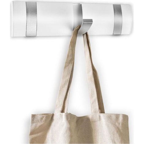 Wall mounted coat rack with 3 retractable hooks, foldable aluminum wall hook, wall hooks for hanging coats, scarves, bags and more, for kitchen and bathroom (1/5)