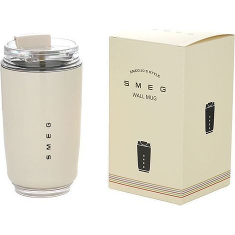 SMEG Mug isothermes 320 ml, Tasse à Café en Acier Inoxydable, Tasse Isotherme Voyage double isolée sous vide avec MUG