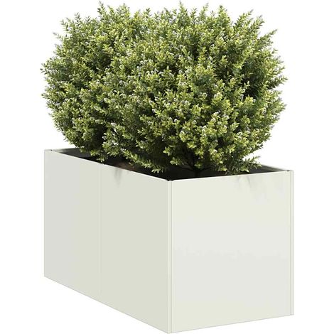 Pflanzkübel Weiß 40x80x40 cm Kaltgewalzter Stahl