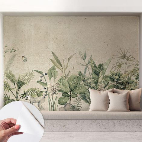 Papier peint adhésif autocollant pour salon chambre à coucher peint imprimé Installation facile Jungle tropicale 208x146 cm (1/5)