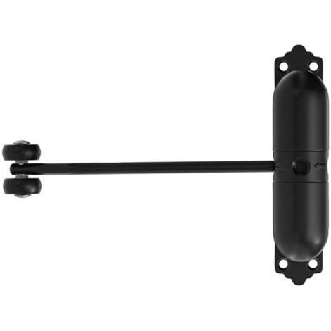 Door Closer, Adjustable Door Closer, Automatic Spring Closer, Tension Spring Door Closer, for Automatic Closing of Various Doors (Black) (1/4)