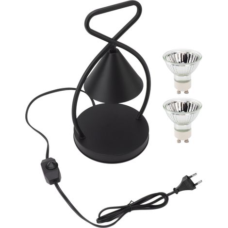 Ortviai Lampe chauffe-cire pour bougies parfumées – avec 2 ampoules GU10, structure en fer, réglage progressif de l’intensité (1/5)
