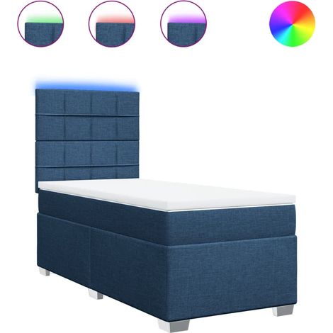 Maison Exclusive - Boxspringbett mit Matratze Blau 80x200 cm Stof