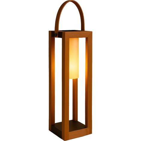 Lanterne solaire SERAPHINA Bois Aluminium H58 cm (1/5)