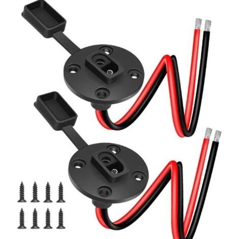 BUNTHAUS Lntyq Lot de 2 câbles de raccordement SAE à paroi latérale  12 AWG 1,3 FT/40 cm - Connecteur rapide SAE résistant aux intempéries pour panneau solaire avec 8 vis (fil SAE-Blanker) (1/5)