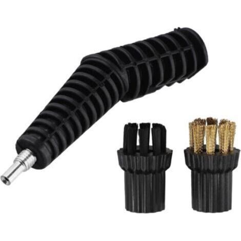 Pour balai vapeur de rechange, 1 tête de brosse en laiton, 1 tête de brosse en nylon, 1 connecteur de buse (1/5)