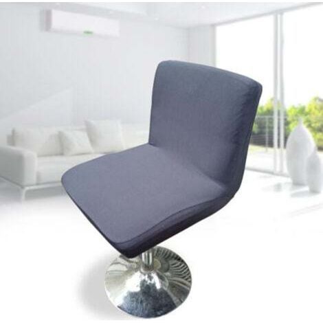 Swivel bar chair cover with elastic back, dark gray (1/5)