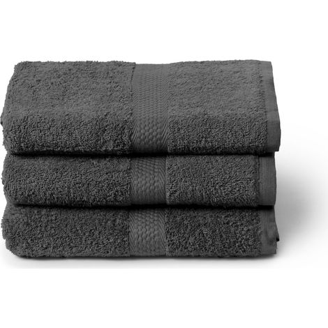 Grande Serviette de Bain 3 x 55 x 105 cm, Set de Bain 100% Coton, Doux et absorbants, idéal pour Salle de Bain, Visage et Usage Quotidien, Serviette de Douche, Grande (1/5)