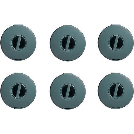 Lot de 6 boîtes de rangement rotatives en plastique pour câbles, rangements portables-6.3x1.7cm-Blue (1/4)