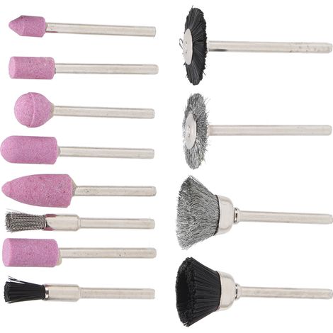 Ensemble de 4 outils de ponçage pour le travail du bois : brosse métallique, disques de polissage en nylon, embouts de meulage et quincaillerie. (1/5)