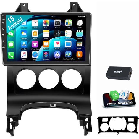 Autoradio Android 15 GPS WIFI pour Peugeot 3008 (2010-2016) et 5008 (2009-2016) SWC RDS 1+32G DAB