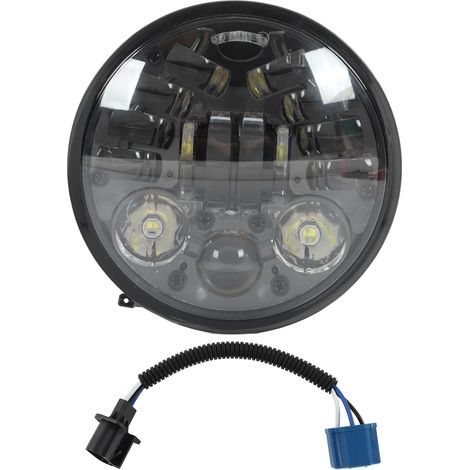 Phare LED Moto 5.75 pouces 6000K Blanc 3000LM - Ensemble Optique Universel avec Dissipation de Chaleur et Étanchéité (1/5)