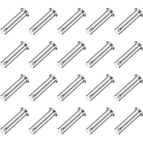 20Pcs M10 x 40mm Goupilles À Trou Unique, 304 Acier Inoxydable Tête Plate Goupilles Pour Attelage Pour Verrou De Remorque, Installation De Meubles, Équipement Industriel (1/5)