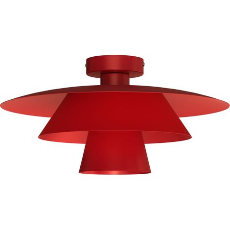 Plafonnier décoratif rouge mat Plato Luminex à triple abat-jour, 1xE27 (1/2)