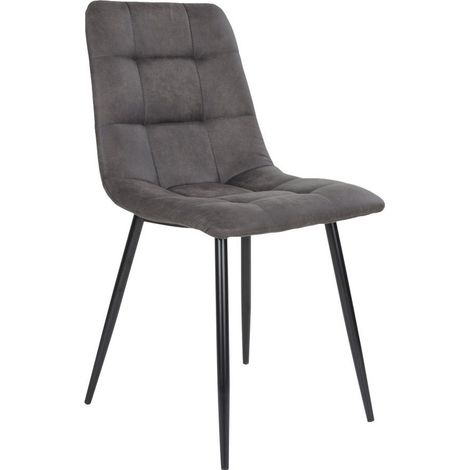 Set 2 sedie da pranzo Middelfart in microfibra grigio scuro con gambe nere